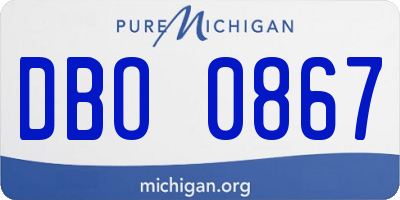 MI license plate DBO0867