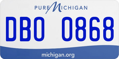 MI license plate DBO0868