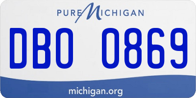 MI license plate DBO0869