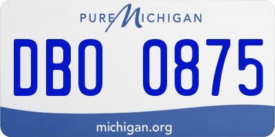 MI license plate DBO0875
