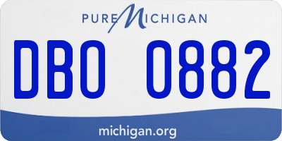 MI license plate DBO0882
