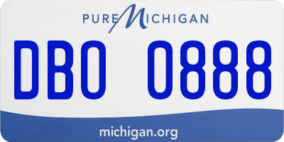 MI license plate DBO0888