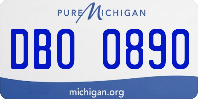 MI license plate DBO0890