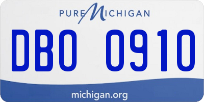 MI license plate DBO0910