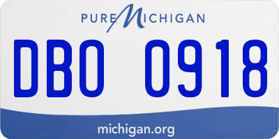 MI license plate DBO0918