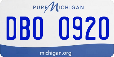 MI license plate DBO0920