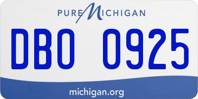 MI license plate DBO0925