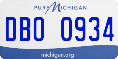 MI license plate DBO0934