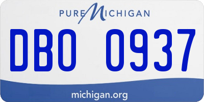 MI license plate DBO0937