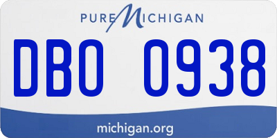 MI license plate DBO0938