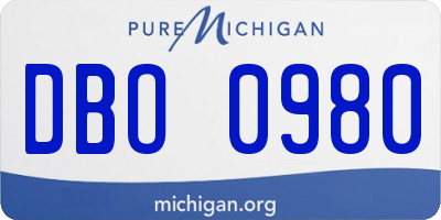 MI license plate DBO0980