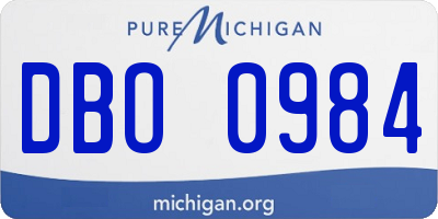 MI license plate DBO0984
