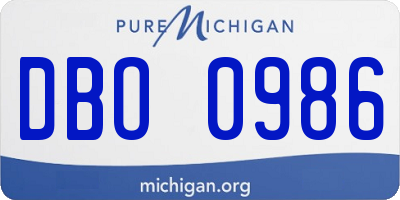 MI license plate DBO0986