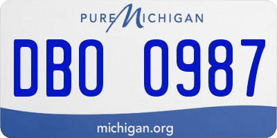 MI license plate DBO0987
