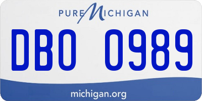 MI license plate DBO0989