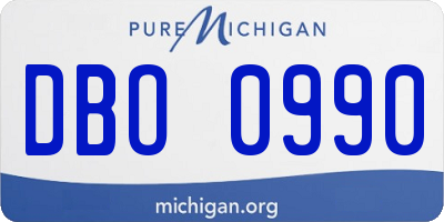 MI license plate DBO0990