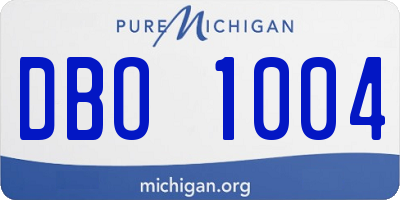 MI license plate DBO1004