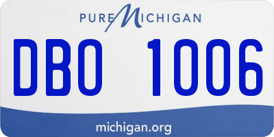 MI license plate DBO1006