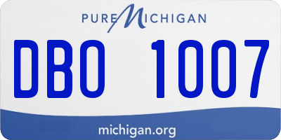 MI license plate DBO1007