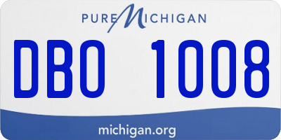 MI license plate DBO1008