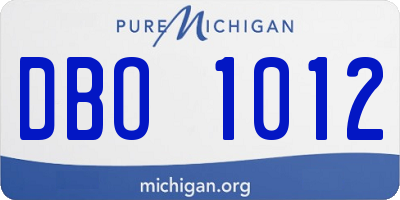 MI license plate DBO1012