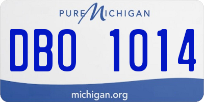 MI license plate DBO1014