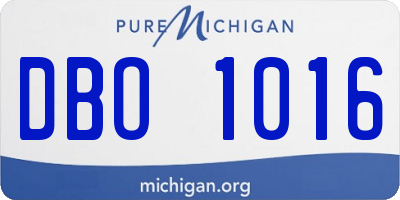 MI license plate DBO1016
