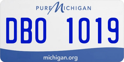 MI license plate DBO1019