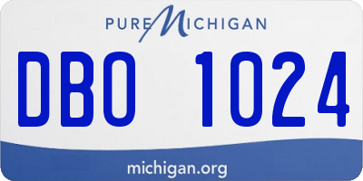 MI license plate DBO1024