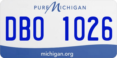 MI license plate DBO1026