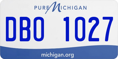 MI license plate DBO1027