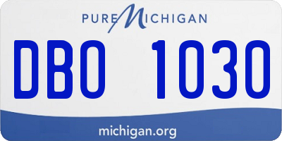 MI license plate DBO1030