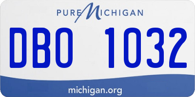 MI license plate DBO1032