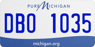 MI license plate DBO1035