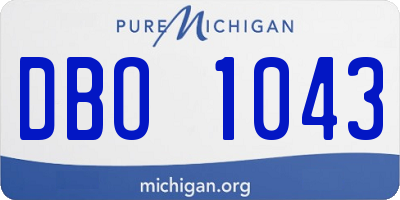 MI license plate DBO1043