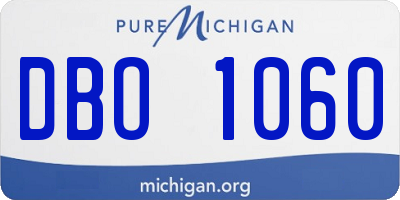 MI license plate DBO1060