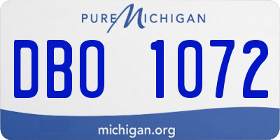 MI license plate DBO1072