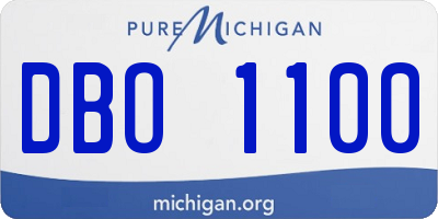 MI license plate DBO1100