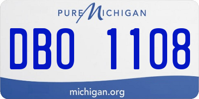 MI license plate DBO1108