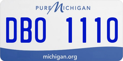 MI license plate DBO1110