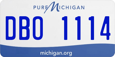 MI license plate DBO1114