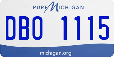 MI license plate DBO1115