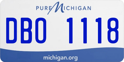 MI license plate DBO1118