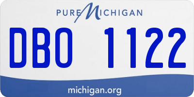 MI license plate DBO1122