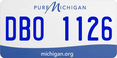 MI license plate DBO1126