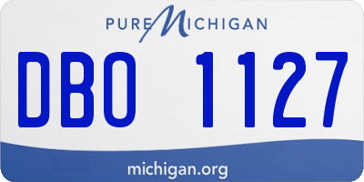 MI license plate DBO1127