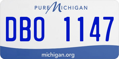 MI license plate DBO1147