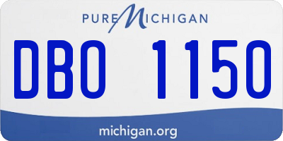 MI license plate DBO1150