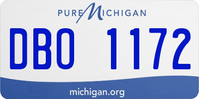 MI license plate DBO1172