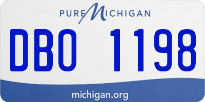 MI license plate DBO1198